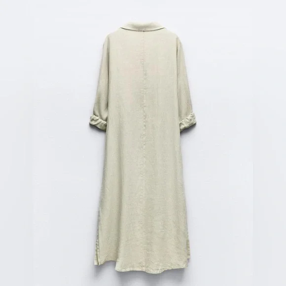 NWOT ZARA TUNIC LINEN DRESS SIZE S OVERSIZED - Picture 7 of 17